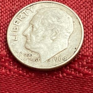 Vintage 1964 D Roosevelt 90% Silver Dime Coin